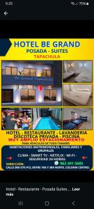 a flyer for a hotel be grand paoayan suites at Hotel Begrand in Tapachula