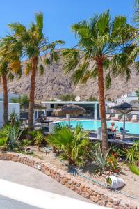 Sandy's Paradise في بيريسا: منتجع به أشجار نخيل ومسبح