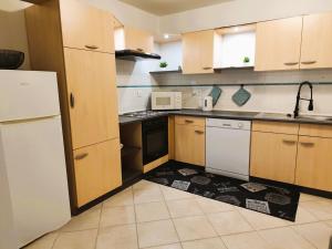 Kuchyň nebo kuchyňský kout v ubytování Ferienwohnung Kleine Oase