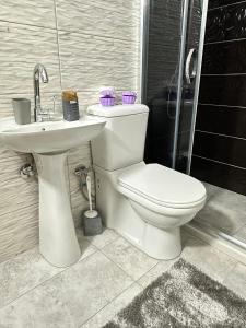 Et badeværelse på Family Apartment near Shadervan