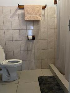 un bagno con wc e doccia di Edsam Lodge a Divundu