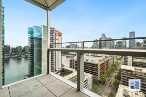 a view from the balcony of a building at REST COLLECTION Apartments on Collins Docklands in Melbourne