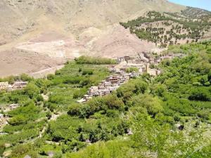 an aerial view of a village on a mountain at Dar aya comfort in Oulad Embarek