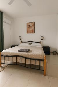 Un pat sau paturi într-o cameră la La Nuit Etoilee,Pack Option Séjour,Navette,voiture