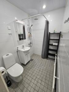 Koupelna v ubytování Lappi + 4 fotografie