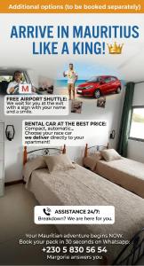 Un pat sau paturi într-o cameră la La Nuit Etoilee,Pack Option Séjour,Navette,voiture