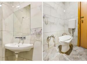 印多尔HOTEL SiGNOR的两张带有马桶和水槽的浴室的照片 更多15张照片