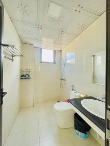 een badkamer met toilet en wastafel bij The 1996 House in Lao Cai