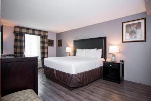 a hotel room with a bed and a window at Carradoc Hall Hotel & Conference Center by The Red Collection in Leesburg