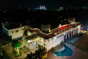 an aerial view of a hotel at night at JALSA HOTEL & BANQUETS,Indore in Indore