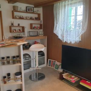 Nhà bếp/bếp nhỏ tại Ferienhaus Zum Kleintierzüchter