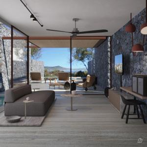 Posezení v ubytování Kenshō Paros