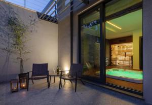 En terrasse eller udendørsområde på Villa Valpinia for 8 people in Labin - Rabac with 40 m2 heated pool, indoor jacuzzi & sauna