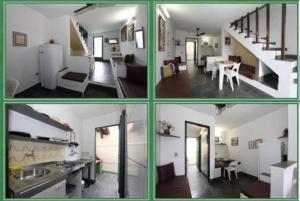 three pictures of a kitchen and a living room at Condomínio Vila Gustavo excelente localização in Caraguatatuba