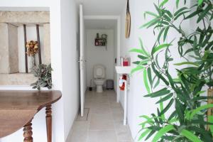 ein Badezimmer mit einem WC und einer Pflanze in der Unterkunft Ô Coeur des Liens in Saint-Seine-lʼAbbaye + 41 Fotos