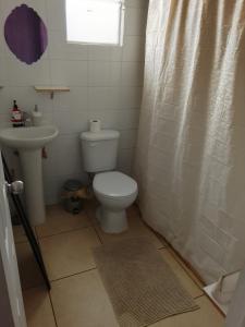 een badkamer met toilet en wastafel bij Refugio Alfalfares in La Serena