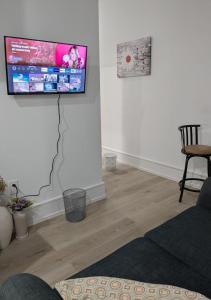 Et tv og/eller underholdning på Brand New Private Unit with Parking, Steps to TTC, 15 Minutes to Downtown + 5 billeder