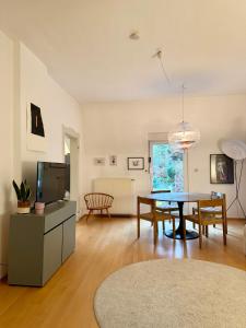 TV a/nebo společenská místnost v ubytování Design apartment in Jugendstilvilla nähe Altstadt