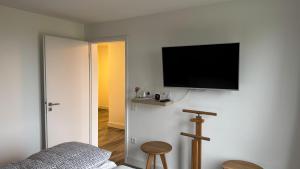 Et tv og/eller underholdning på Ferienwohnung Pamir in Olpenitzdorf