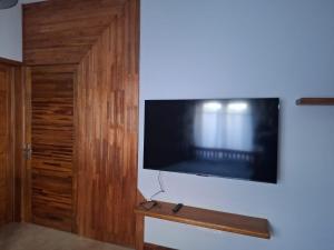 Μια τηλεόραση ή/και κέντρο ψυχαγωγίας στο 1 Bedroom Apartment on ground floor with access to swimming pool