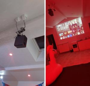 Телевизор и/или развлекательный центр в Gîte SPA Insolite