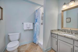 a bathroom with a toilet and a sink and a mirror at 1126 Park Lane in Demere Park +17 photos