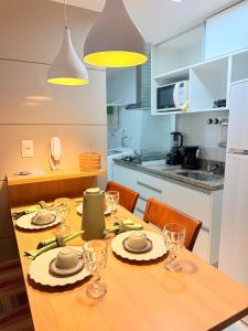 Kuchyň nebo kuchyňský kout v ubytování Apartamento Pé na área Praia do forte