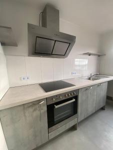 Kuchyň nebo kuchyňský kout v ubytování Leo2000