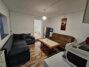 a living room with a couch and a table at Casa Stadion in Craiova