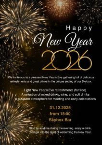 a new year wishes card with fireworks in the background at Villa Resort & Organic Spa - Vánoce v tyrolském chaletu s vířivkou in České Budějovice