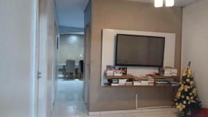 马卡帕Casa TDM 3的一间带电视和圣诞树的客厅