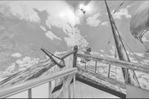 a room with a painting of a sky at Chihkan Mansion in Tainan