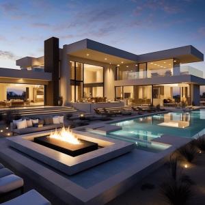 Una casa moderna con piscina y fogata. en Gaia, en Acapulco