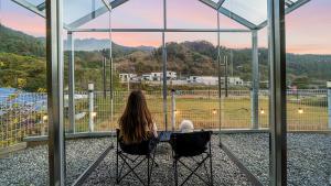 En generel udsigt til bjerge eller udsigt til bjerge taget fra feriehuset