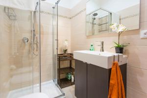 a bathroom with a sink and a shower at Amedeo Apartment in Rome