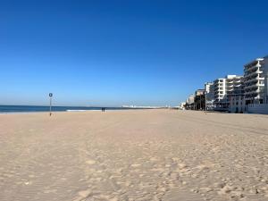 Blick auf den Strand mit Gebäuden und Eigentumswohnungen in der Unterkunft Apartamento Huerta del Obispo in Cádiz