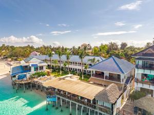an aerial view of a resort on the water at Zenobia Beach Resort in Nungwi