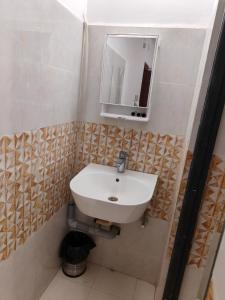 a bathroom with a sink and a mirror at Pandooi Prasth, Patna in Patna