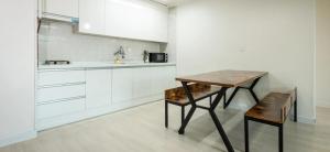 Kuchyň nebo kuchyňský kout v ubytování 골드 훼미리 콘도 & 펫리조트