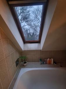 Villa Pdorf في بيرشتولدسدورف: حمام مع حوض استحمام كبير مع نافذة +29 صورة