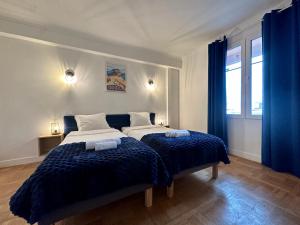 Postel nebo postele na pokoji v ubytování Villa Clair LOGIS MONACO Parking Terrasse