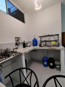 Kuchyň nebo kuchyňský kout v ubytování Darwin-Galápagos Apartment