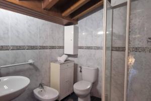 un baño con inodoro y lavabo en La Ayalga casa de campo, en Ardisana 11 fotos más