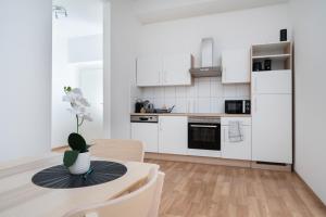 Kuchyň nebo kuchyňský kout v ubytování revLIVING premium Apartments Rosenburg Horn