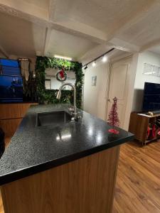 Køkken eller tekøkken på Industrial Chic Apartment Overlooking the City