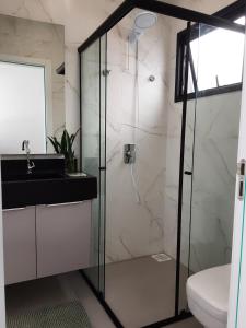 Koupelna v ubytování Apartamento completo Centro Garopaba