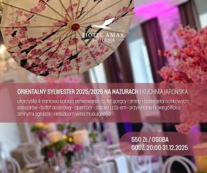 a flyer for a wedding with a umbrella at Amax Boutique Hotel in Mikołajki