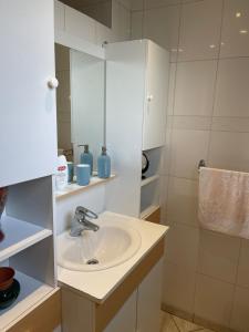 Et badeværelse på Appartement avec jolie vue et jardin privatif