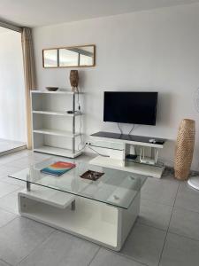 TV/trung tâm giải trí tại Studio vue mer avec piscine