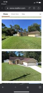 zwei Bilder eines Hauses mit einem Rasenplatz in der Unterkunft Great Location in North Port